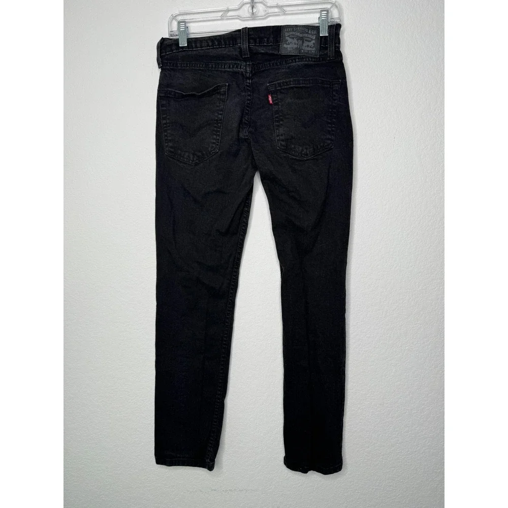 Levis 511 Slim Fit Mens Black Denim Jeans 30x30 04511-1907 Faded Classic Punk